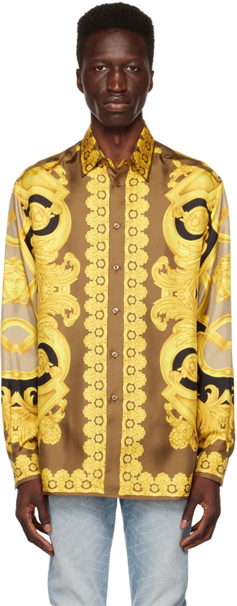 brown versace shirt|More.